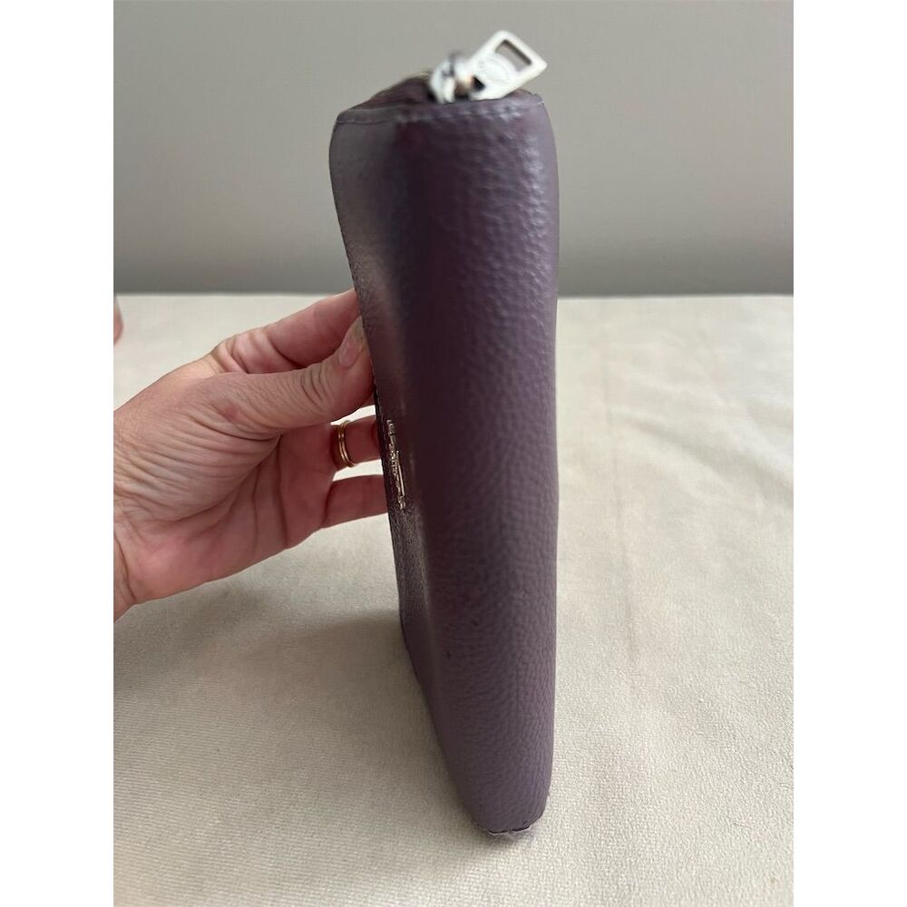 Coach Women's Purple Zip-Around Wallet Pebble Leather - Picture 9 of 9